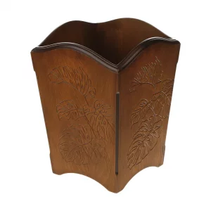 جعبه دستمال رومیزی چوبی طرح برگ کدBT047