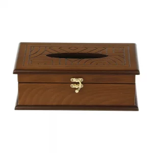 جعبه دستمال چوبی مینیمال طرح هندسی کد BT048