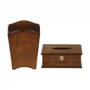 سطل زباله چوبی طرح دار مدل رویا کد BT065
