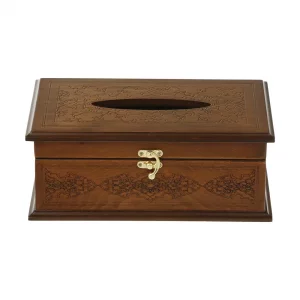 جعبه دستمال کاغذی چوبی مدل رویا کد BT034