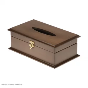 سطل و جعبه دستمال کاغذی چوبی مدل کلاسیک کد BT075