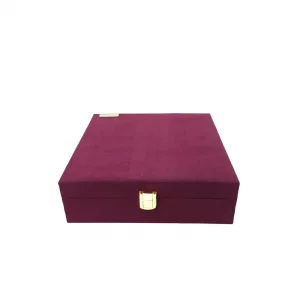 جعبه مخمل زعفران و هاون زرشکی کد BJ5504