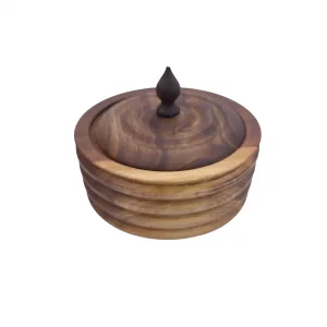 شکلات خوری چوبی گرد خط دار کد WD6012