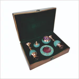 پک هدیه صنایع دستی و زعفران مدل فیروزه کد PZ149