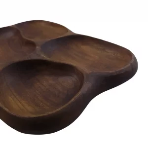 سینی اردو چوبی دفرمه طرح مربع کد WD6061