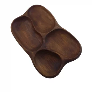سینی اردو چوبی دفرمه طرح مربع کد WD6061