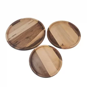 سینی چوبی گرد ساده سه سایز کد WD6163