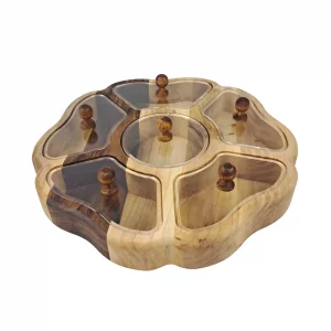 جعبه پذیرایی 6 خانه  گردو  کد WD6245