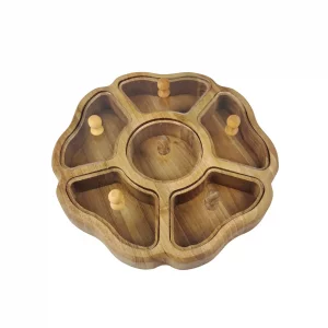 جعبه پذیرایی 6 خانه  گردو  کد WD6245