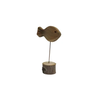 مجسمه ماهی چوبی پایه دار  کد WD6256