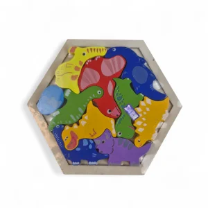 پازل چوبی 6 ضلعی طرح دایناسور کد WD6391