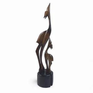 مجسمه چوبی غزال جفت کد WD6457