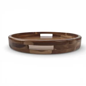 سینی چوبی گرد دسته دار کد WD6571