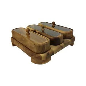 جعبه پذیرایی درب پلکسی مستطیل 3 خانه کد WD6748
