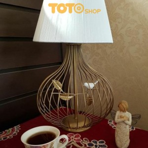 آباژور  فلزی قفس و گنجشک