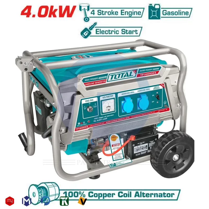 موتور برق توتال 4 کیلووات استارتی مدل TP14000DES