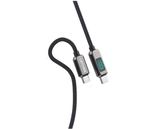 کابل شارژ ۱۰۰ وات  تایپ سی به تایپ سی دارای نمایشگر لنیس Lenyes-LC102 TC-TC