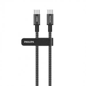 کابل شارژ 240 وات تایپ سی به تایپ سی فیلیپس مدل PHILIPS-DLC7030C