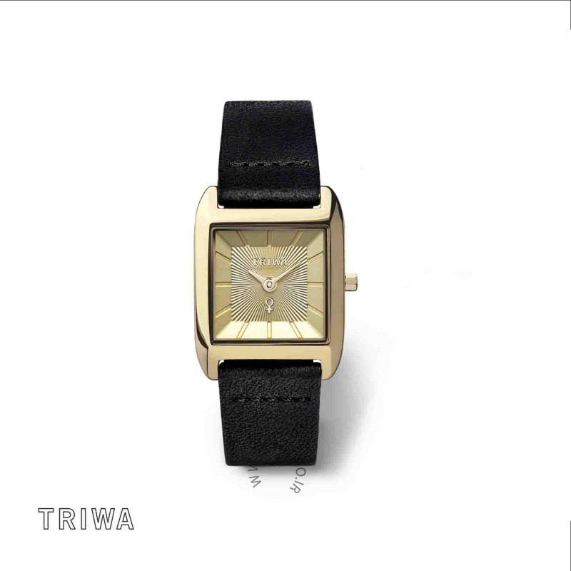 ساعت مچی عقربه ای تریوا مدل Power Gold– Black gold Super Slim