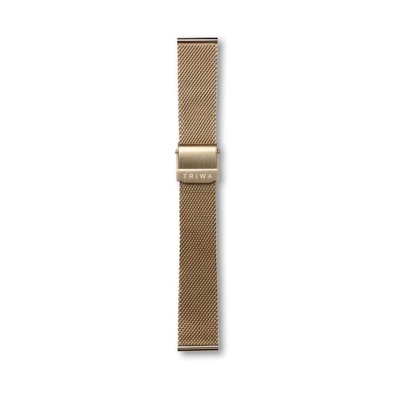بند استیل مش طلایی تریوا مدل Gold mesh-16 mm
