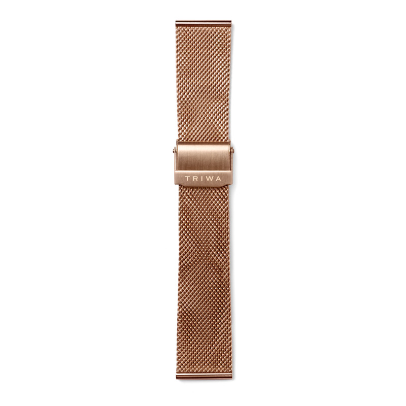 بند استیل رزگلد تریوا مدل Rose Gold Mesh Super slim-Rose-20 mm