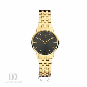 ساعت مچی عقربه ای زنانه دنیش دیزاین IV99Q1251 Akilia Black Gold Link Medium از نما رو به رو
