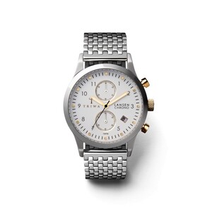 ساعت مچی عقربه ای تریوا مدل Ivory Lansen Chrono,Steel Brace