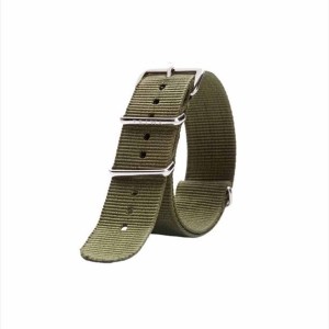 بند برزنتی سبز بلند  تریوا مدل Army -Silver -20 mm