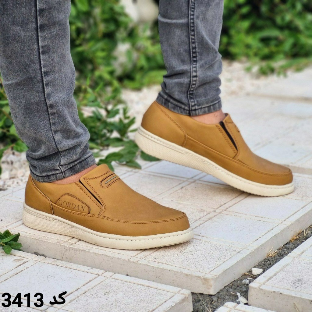 تخفیف ویژه کفش مجلسی و طبی مردانه با کیفیتی عالی رنگ خردلی کد 3413