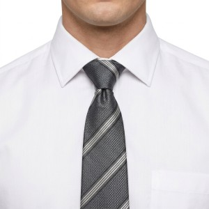 کراوات مردانه طوسی تیره راه راه وارداتی