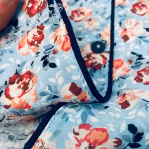 ست لباس خواب زنانه پنتی  penti آبی گلدار
