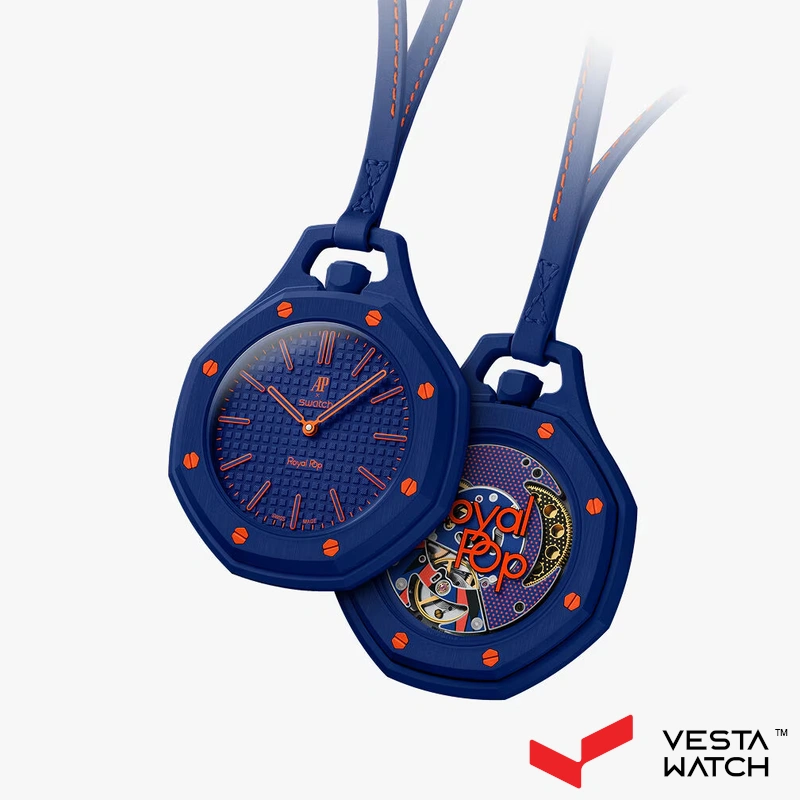 ساعت اودمار پیگه x سواچ AP X SWATCH کالکشن رویال پاپ مدل ORENJI HACHI