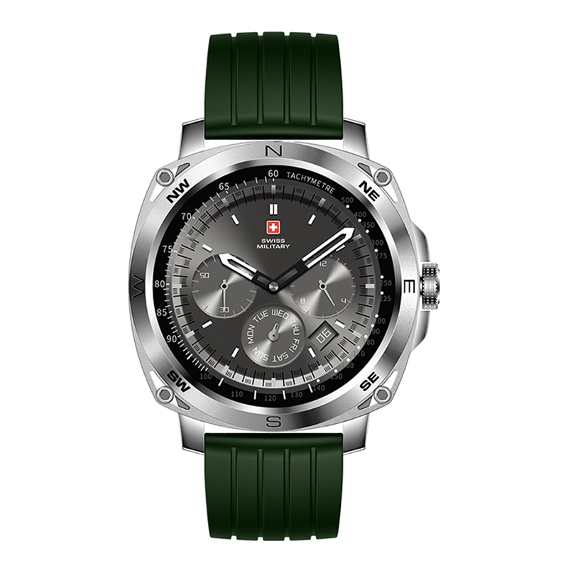 ساعت مچی هوشمند سوئیس میلیتاری SWISS MILITARY مدل SM-WCH-DOM4-SILF-GRNSIS