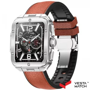 ساعت مچی هوشمند سوئیس میلیتاری SWISS MILITARY مدل SM-ALPS2-SLFRAME/BRLEATHERST