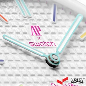 ساعت مچی مردانه و زنانه اودمار پیگه x سواچ AP X SWATCH مدل HUIT BLANC