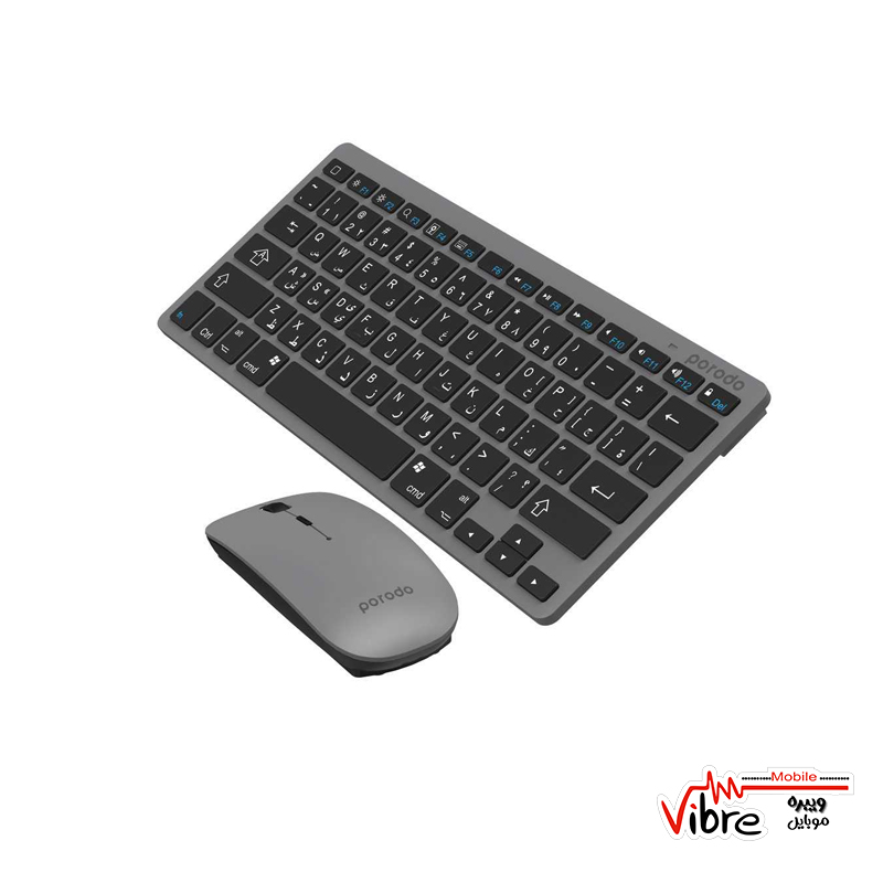 ست موس و کیبورد بی سیم پرودو مدل PD-BTKBMCO-GY Super Slim & Portable