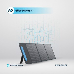 پنل خورشیدی تاشو پاورلوژی مدل Powerology SP60W با توان ۶۰ وات و سلول‌های مونوکریستال