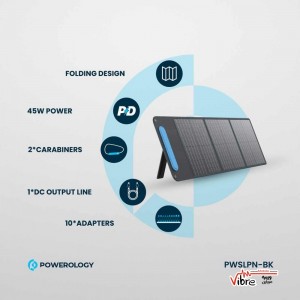 پنل خورشیدی تاشو پاورلوژی مدل SP60W توان 60 وات مونوکریستال