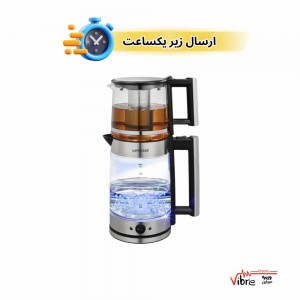 کتری برقی چای‌ساز ترک لپرسو مدل Glass Kettle با بدنه شیشه‌ای