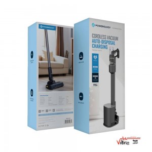 جارو شارژی هوشمند پاورلوژی مدل AutoVac با تخلیه خودکار و پایه شارژ سریع