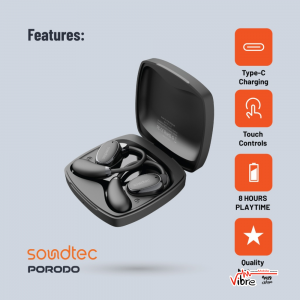 هندزفری دور گوشی بی‌سیم پرودو مدل Porodo Soundtec Aero Tune Open Wearable Earbuds