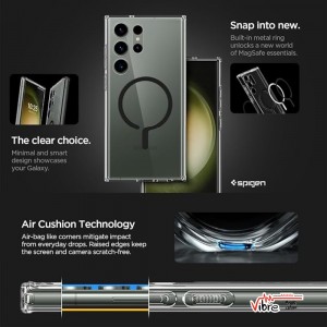قاب Spigen اورجینال شفاف MagSafe محافظ لنز دار مدل Samsung Galaxy S25 Ultra (پک دار)