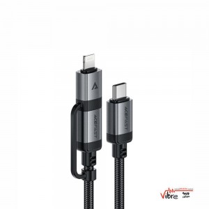 کابل Type-C به Type-C و لایتنینگ ایس فست ACEFAST C20-01 طول 1.2 متر توان 60 وات