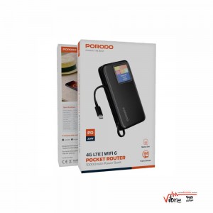 مودم جیبی پرودو و پاوربانک مدل Porodo 4G LTE | WiFi 6 Pocket Router with 10000mAh Power Bank