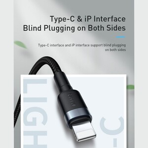 کابل تبدیل USB-C به لایتنینگ باسئوس مدل  CATLKLF-G1 Cafule طول 1.2 متر