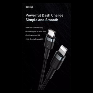 کابل تبدیل USB-C به لایتنینگ باسئوس مدل  CATLKLF-G1 Cafule طول 1.2 متر