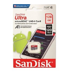 کارت حافظه microSDXC سن دیسک مدل Ultra A1 کلاس 10 استاندارد UHS-2 سرعت 120MBps ظرفیت 128 گیگابایت