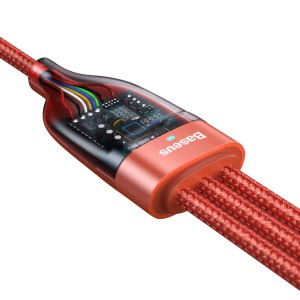 کابل شارژ 100 وات سه سر Flash Series  بیسوس Baseus Flash Series Two-for-three Fast Charging Data Cable U+C to M+L+C 100W