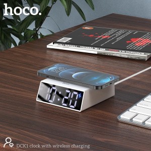 ساعت و شارژر بی سیم رومیزی مدل Hoco DCK 1