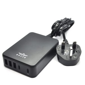 شارژر دیواری موبایل و تبلت فوق سریع بریو مدل BMP-005 با 5 درگاه اتصال